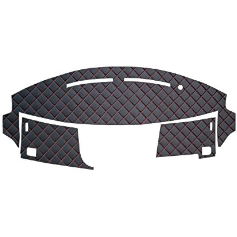 BMS Dashboard Mat DIK Leather Black S-SQUARE#50 Red/Daihatsu Tanto/Custom H25/10~ LA600/610S Vehicle with Auto Light Sensor LDM-D18A-MSRE