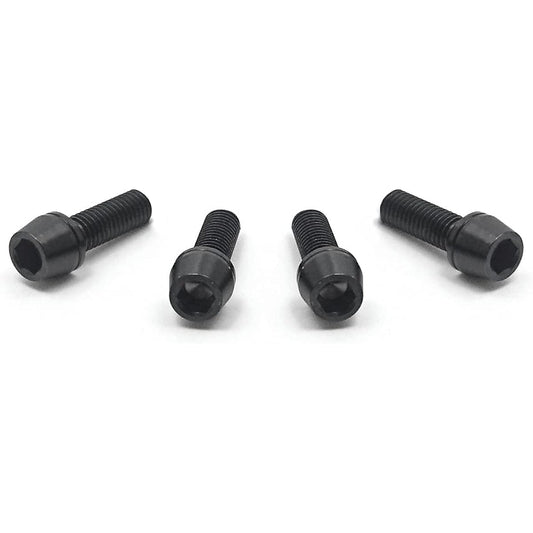 EGWORKS High Strength 64 Titanium Bolt ULTRA-Ti™ M5/18mm for Stem with Washer Premium Black Set of 4
