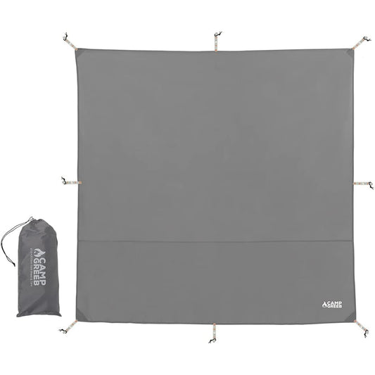 Camping Greaves [Domestic Brand] Ground Sheet Tent Sheet with Rubber Loop & Anti-rust Eyelet Waterproof 3000mm Ripstop Processing Camping Leisure Sheet Tarp (Gray, 300 x 300cm)