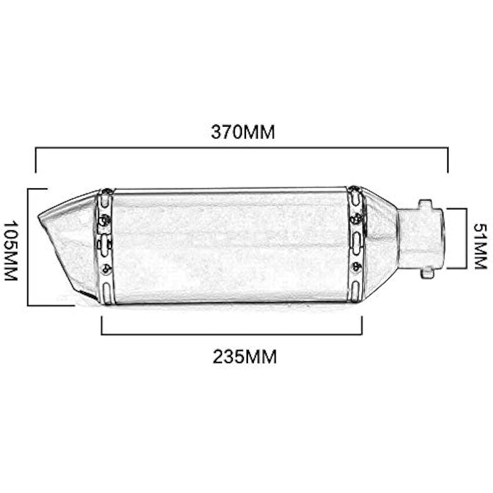 Slip-on Muffler Motorcycle Silencer, 1.5, 2.0 inches (38, 50.8 mm)