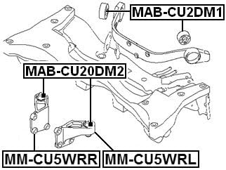 Febest MM-CU5WRL Rear left differential mount