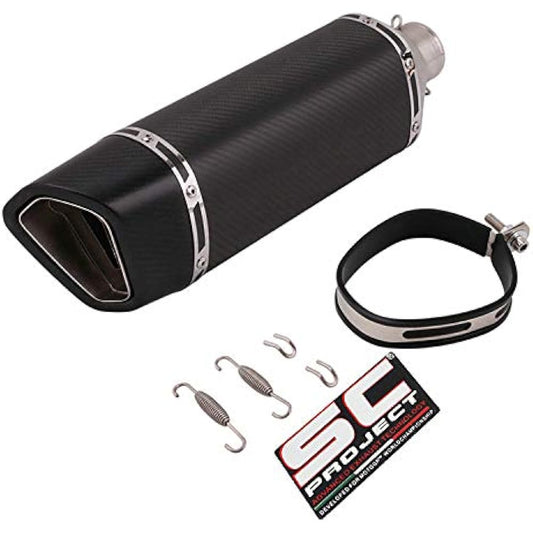 Bike Slip-on Muffler Bike Silencer Stainless Steel + Carbon General Purpose 50.8mm Length 470mm