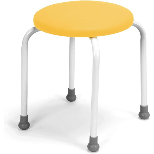 Polka2 (Yellow) Stacking Stool Round Chair Pipe Chair Auxiliary Chair Patient Waiting Room Made in Japan 700-7314