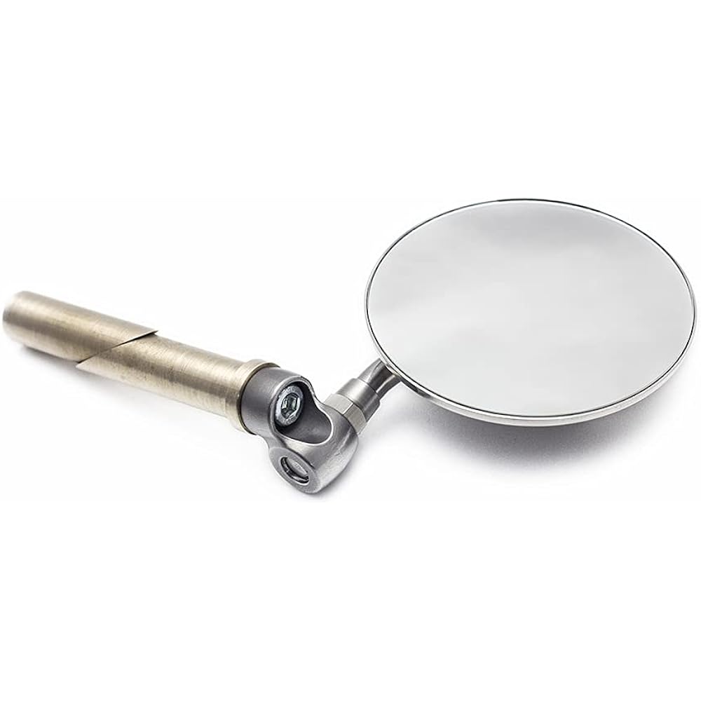 MOTOR ROCK JCMA Mirror Bar End φ100 Hairline 3.Nickel (nickel tag/nickel rivet) MR-HC068H