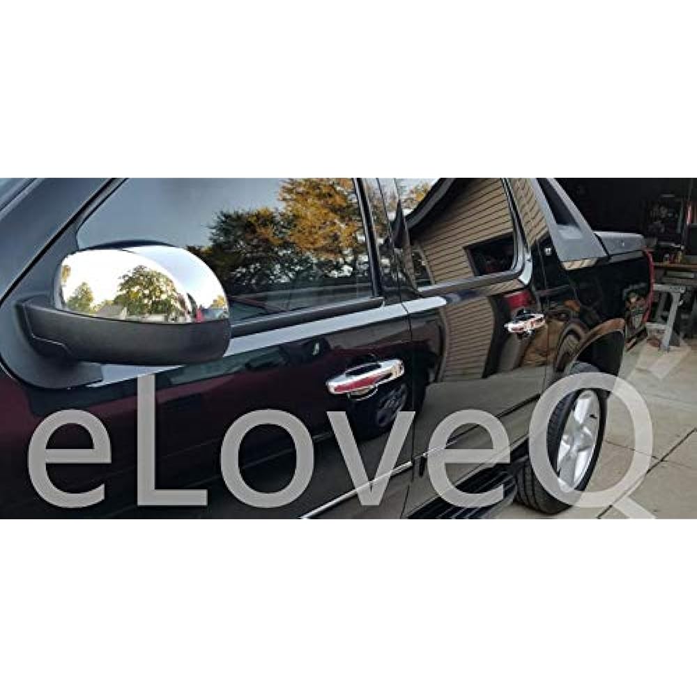 ELOVEQ Chromium 4 Door handle cover No passenger seat key hole 07-13 Chevrolet Sylvarad / 07-14 Chevrolet Ava Launch / Saban / Taho / GMC Sierra / Yukon & Yukon XL / Cadillac Escalade