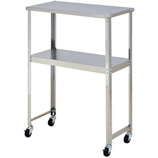 Stainless Steel Slim Kitchen Workbench with Casters Approx. Width 60 x Depth 30 x Height 85 cm 2 Tier Rack Made in Japan