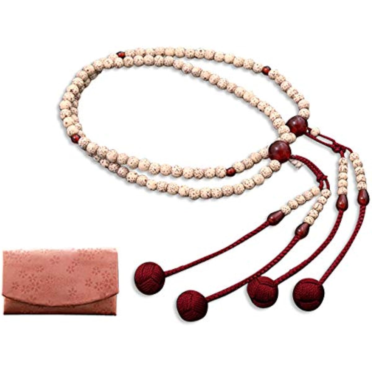 Kyoto Buddhist Altar Hayashi Prayer Beads Shingon Buddhism Shake 0 Star Moon Bodhi Tree Agate (For Women) Official Ceremony [Bead Bag Set] SW-026 Kyoto Prayer Beads