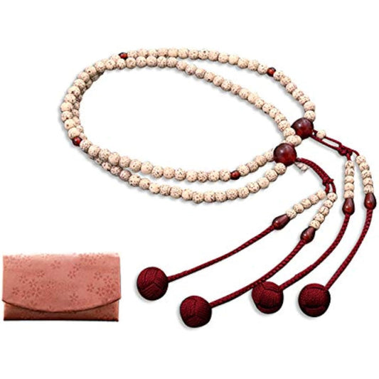 Kyoto Buddhist Altar Hayashi Prayer Beads Shingon Buddhism Shake 0 Star Moon Bodhi Tree Agate (For Women) Official Ceremony [Bead Bag Set] SW-026 Kyoto Prayer Beads