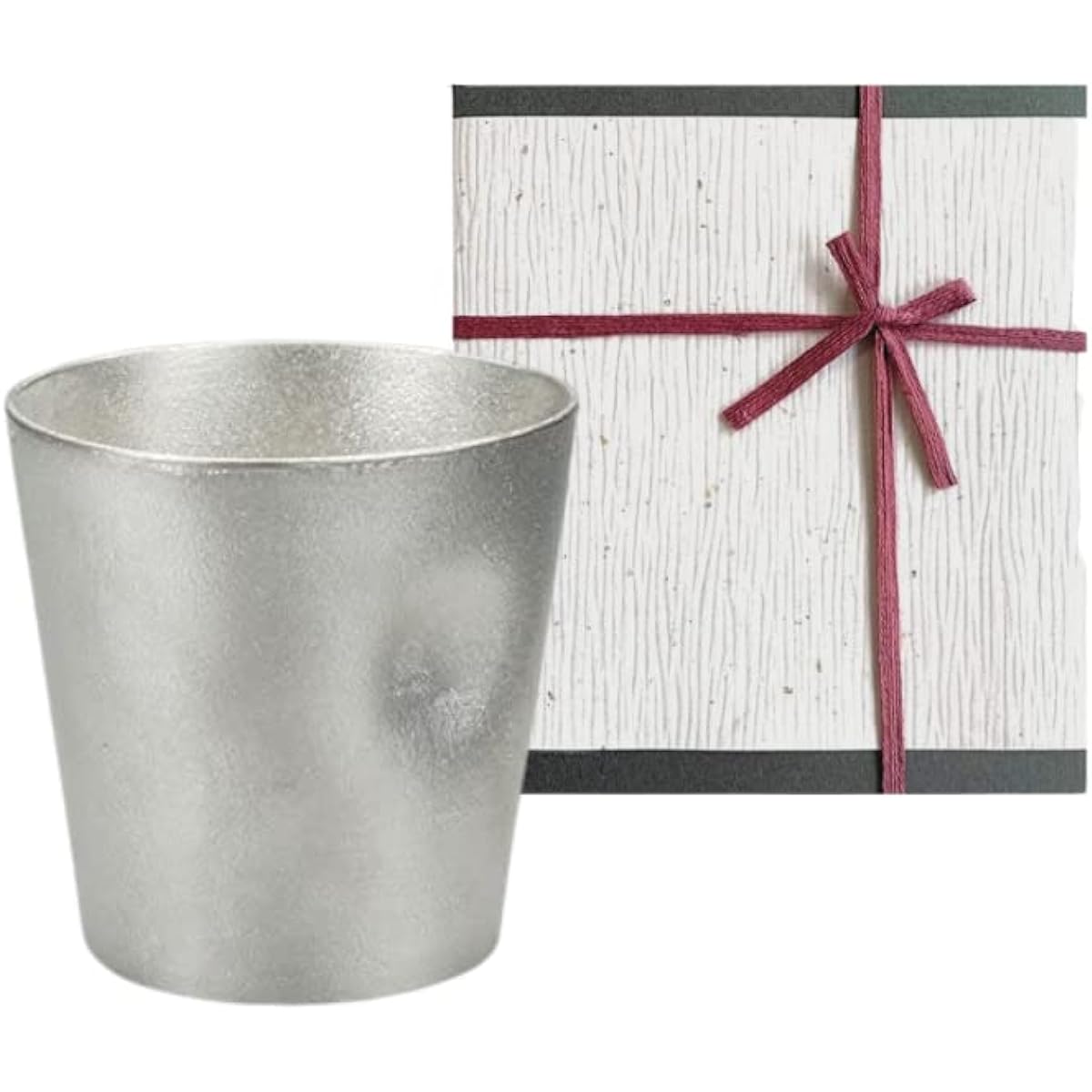 [Nousaku Red Cotton Ribbon Wrapped with Japanese Paper] NAJIMI Tumbler H90 φ90 mm Full Water Capacity 350cc Tin Najimi Tumbler