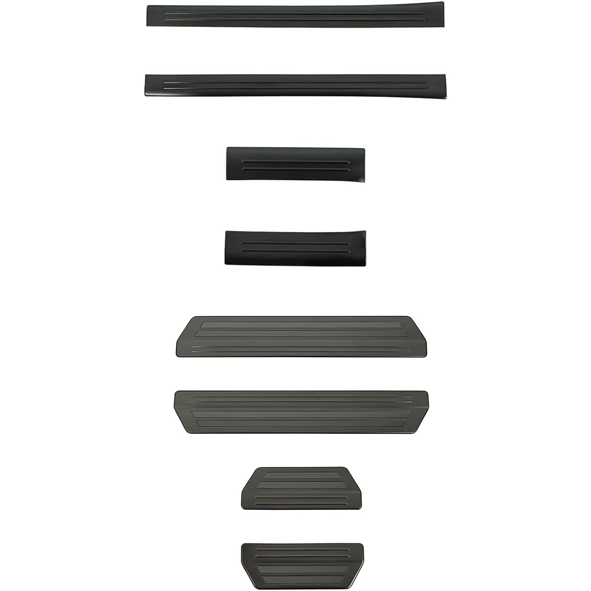 Samurai Produce Honda New Vezel RV Side Step Inside & Outside Scuff Plate Front Rear Set 8P Black Hairline