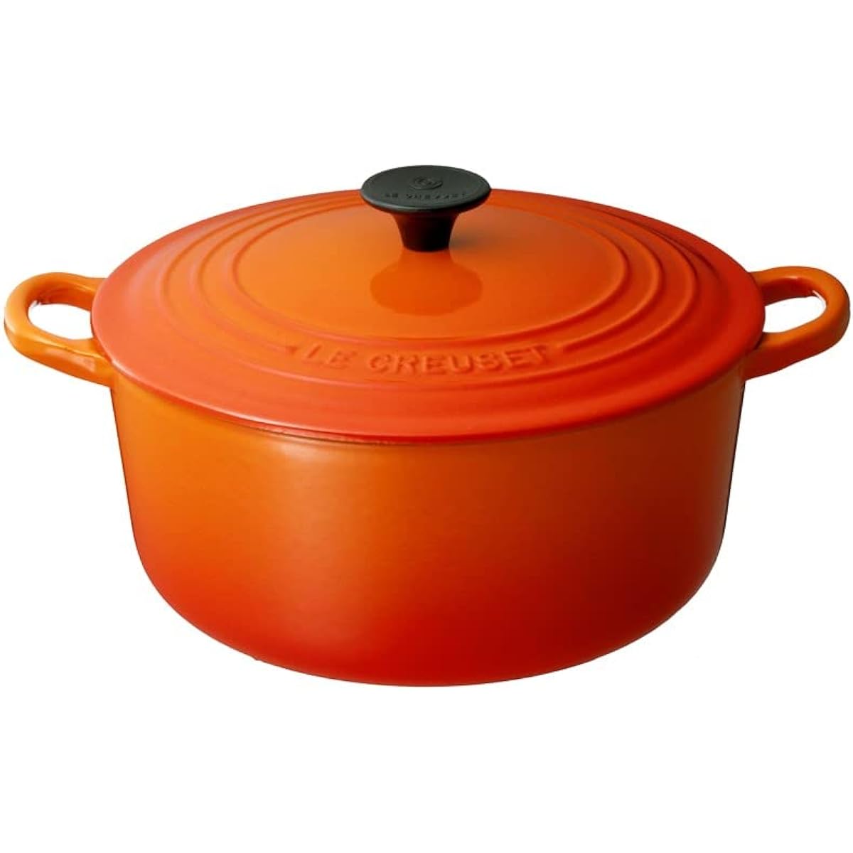 Le Creuset Casting Enamel Pot, Two-Handed Pot, Waterless Pot, Iron Pot, Cocotte Ronde 20 cm, Orange, Gas, IH Oven, Dishwasher Safe [Authorized Japanese Product]