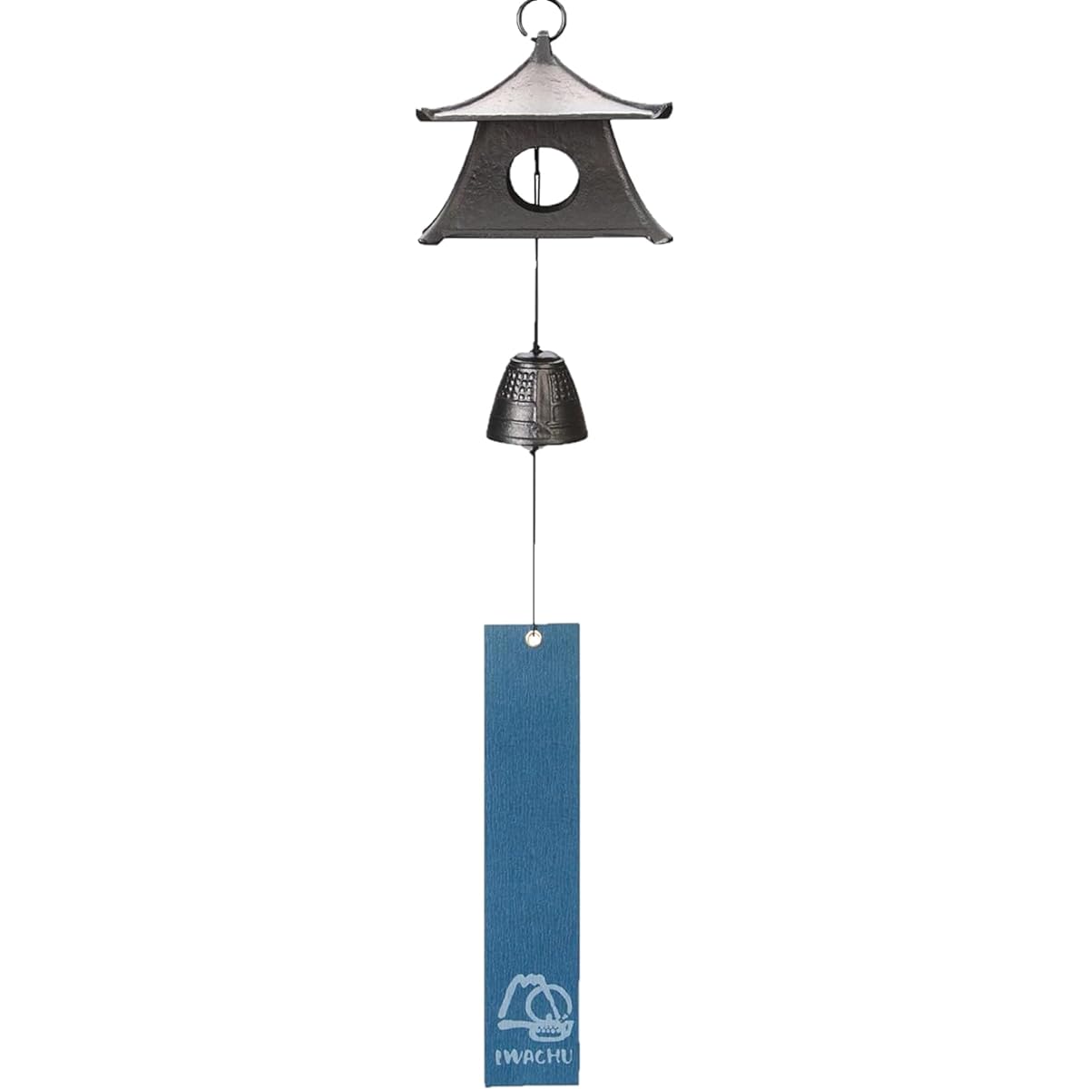 Iwachu Wind Chime Hanging Lantern Medium with String Black Nanbu Ironware 27103