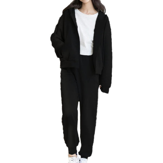 [Azulte] Setup 3 colors L-2XL Women's Thin Zip-up Top and Bottom Set