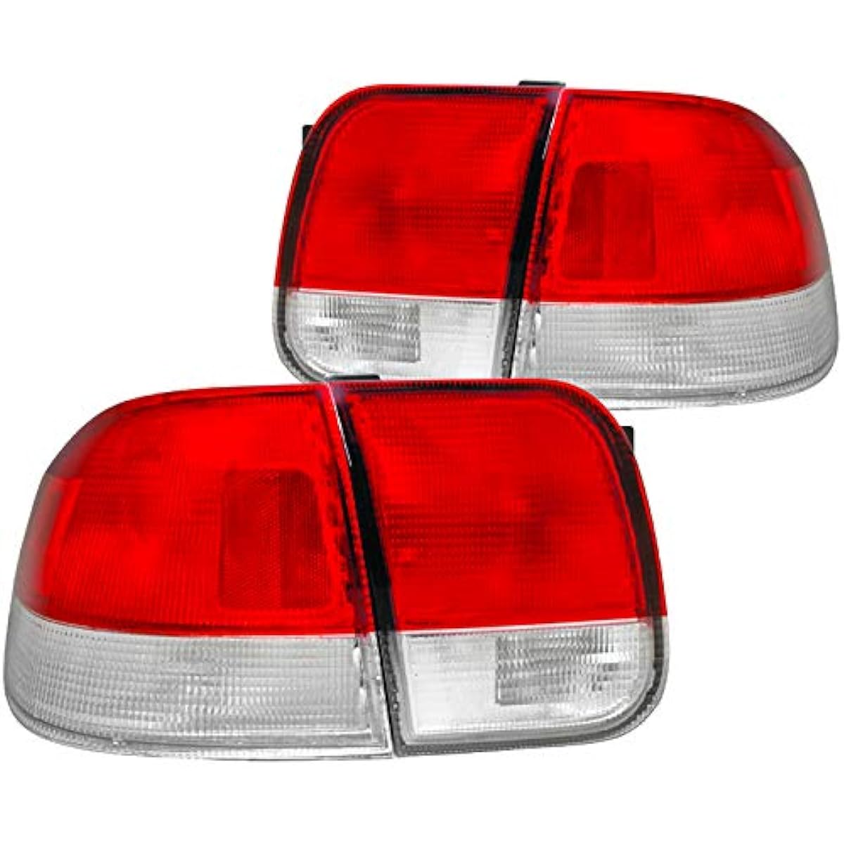SPEC-D TUNING LT-CV964RPW-DP HONDA CIVIC EX DX LX 4 DR Red Clear Lens Tail Light Depo