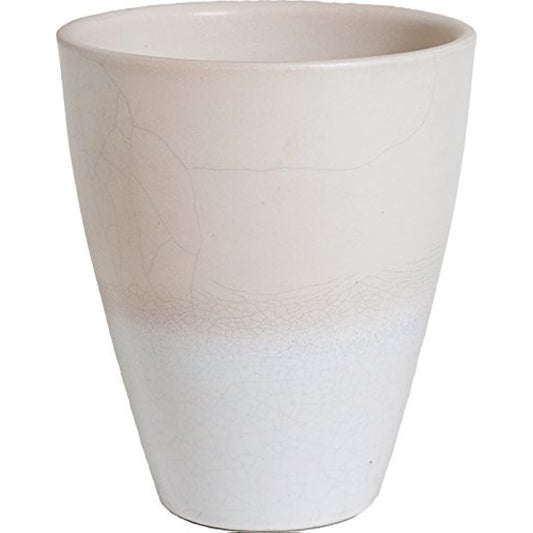 Plus Garden Flower Pot Traine Long Φ250mm With Bottom Hole Titanium White Shigaraki Ware 535-21