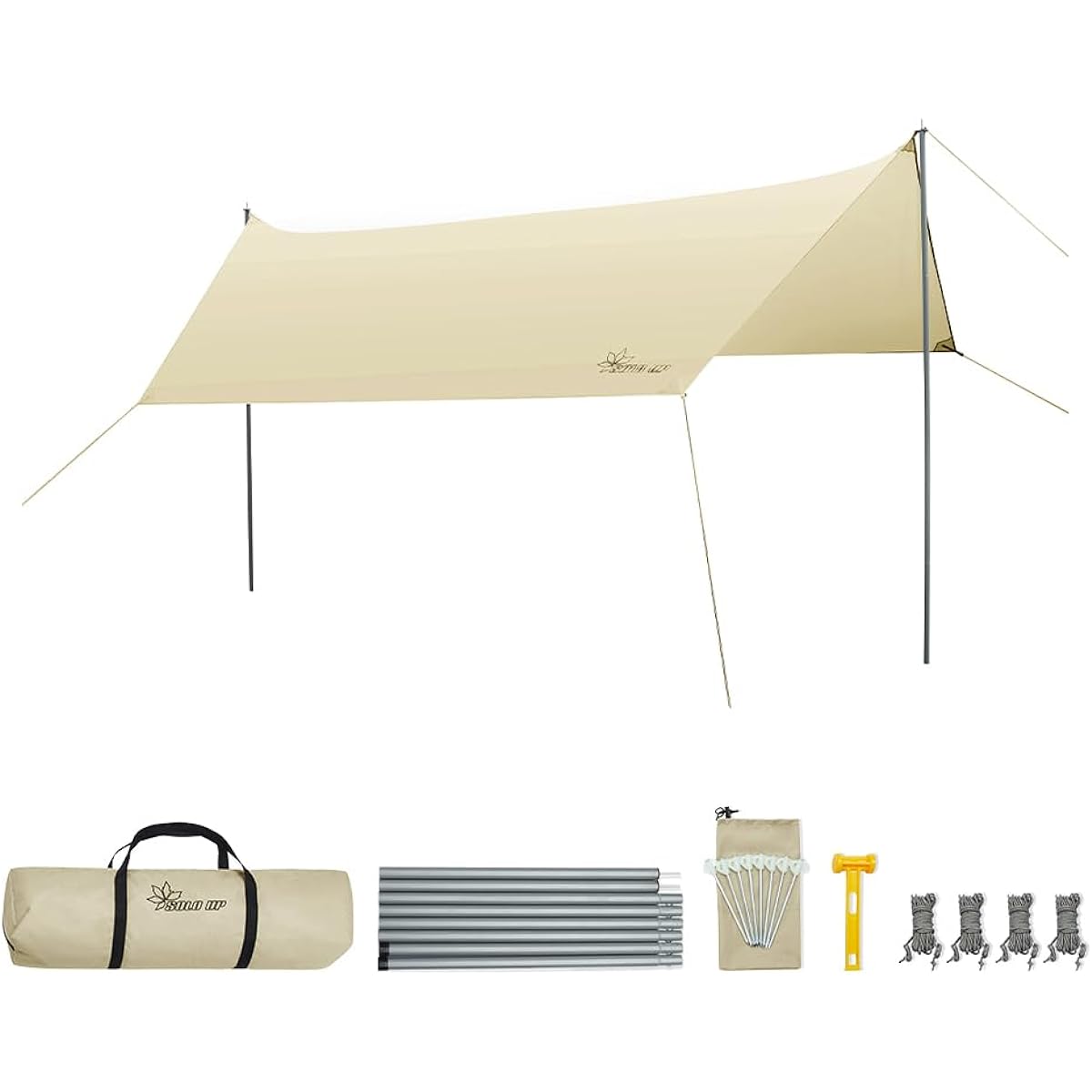 【limited! ] SOLO UP Hexatarp Sun Shelter Awning Camping Tent Outdoor Sunshade M-6047