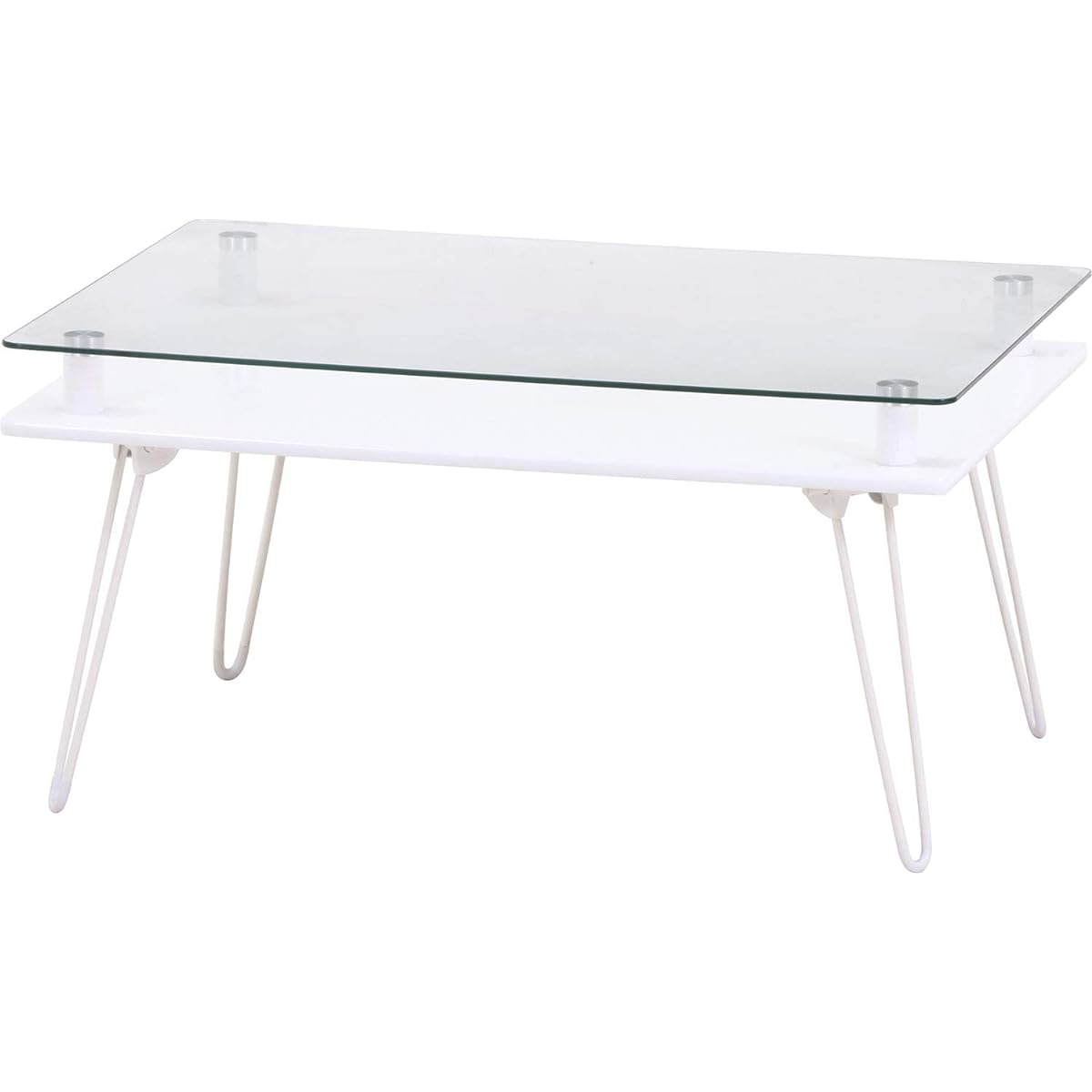 Fuji Boeki Display Low Table Width 70cm White Tempered Glass Claris 84483