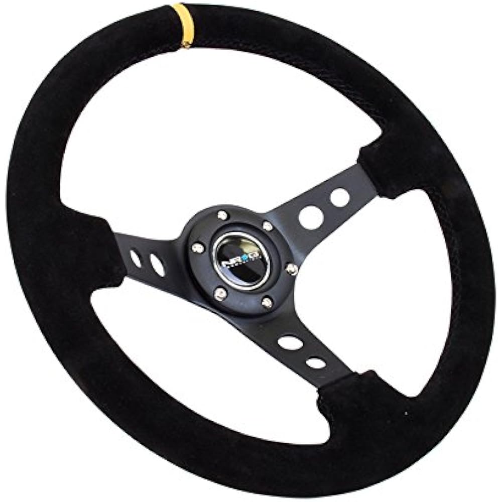 NRG Innovations NRG Innovations ST-006S-Y 350mm Sports Steering Wheel (Depth 3) (Suede and Yellow Center Mark) NRG Innovations