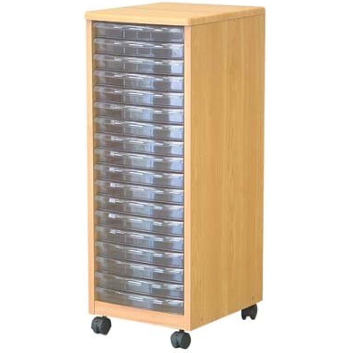 Wood floor case tall type S18 tier natural wood grain AFM-18NM