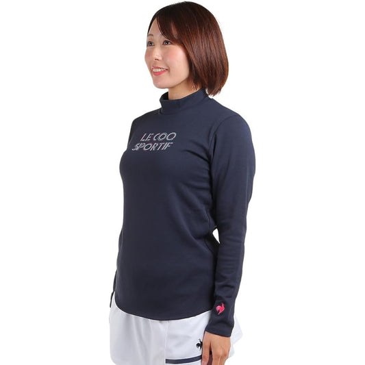 [Le Coq Sportif] Long Sleeve Mock Neck Practice Shirt Light Absorption Heat Sweat Absorption Stretch UV CUT (UPF) Practice HEATNAVI Women's QTWWJB03