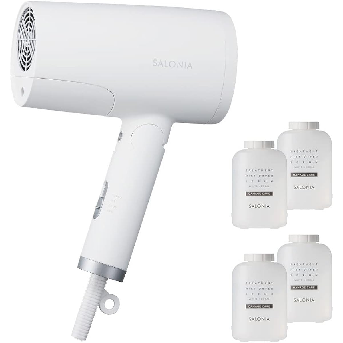 SALONIA Treatment Mist Dryer/Serum (4 pieces) Set *Serum (2 pieces) x 2 boxes Home appliances Beauty appliances Large airflow Quick drying Negative ions Compact Lightweight Foldable Professional specifications Popular Light Portable Scalp care Powerful B