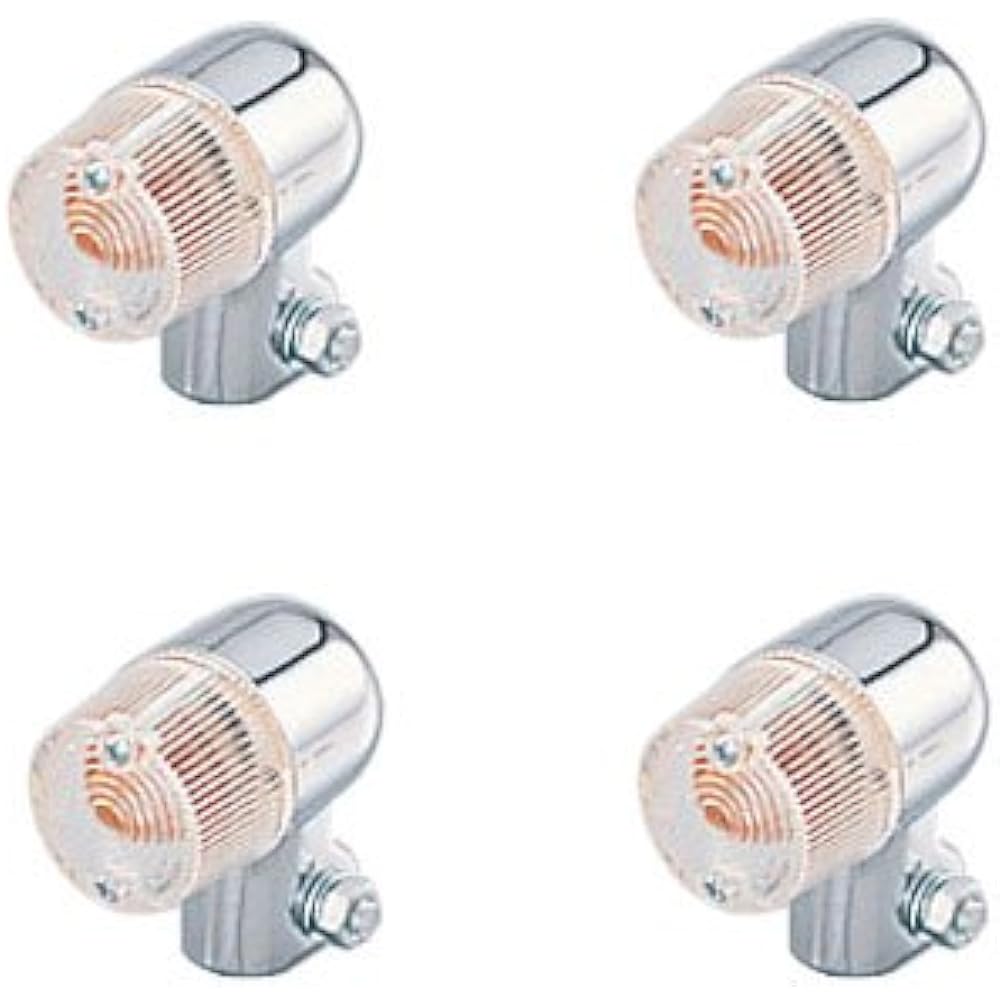 KITACO Round Mini Turn Signal Kit MONKEY (FI) Chrome/Clear 830-1137030