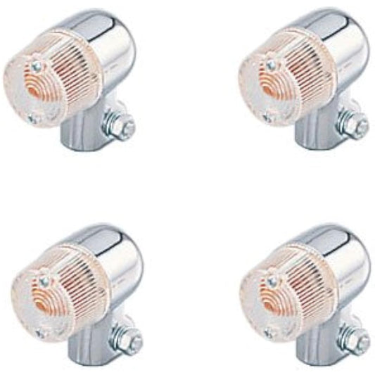 KITACO Round Mini Turn Signal Kit MONKEY (FI) Chrome/Clear 830-1137030