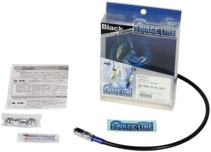 SWAGE LINE Rear Brake Hose Kit Aluminum (Black/Black) Black Smoke Hose XJR1300 00-15 BARB301