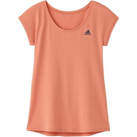 Adidas AP6652 Women's Short Sleeve Shirt, Cotton Blend, Sweat Absorbent, Quick Drying, French Sleeves