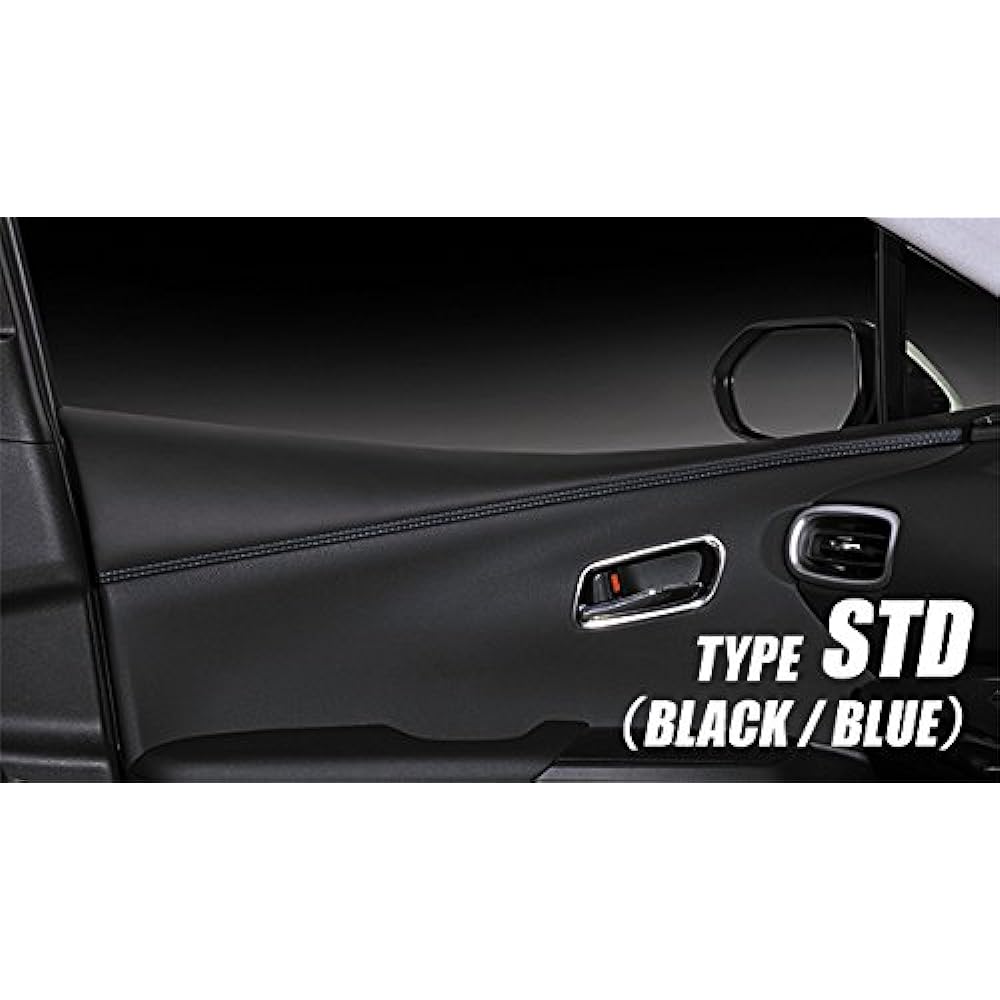LANBO Door Leather Panel Prius 50 Series Black Leather Blue Stitch Front Door Rear Car Accessories Car Parts Custom Luxury LDP-P50BL