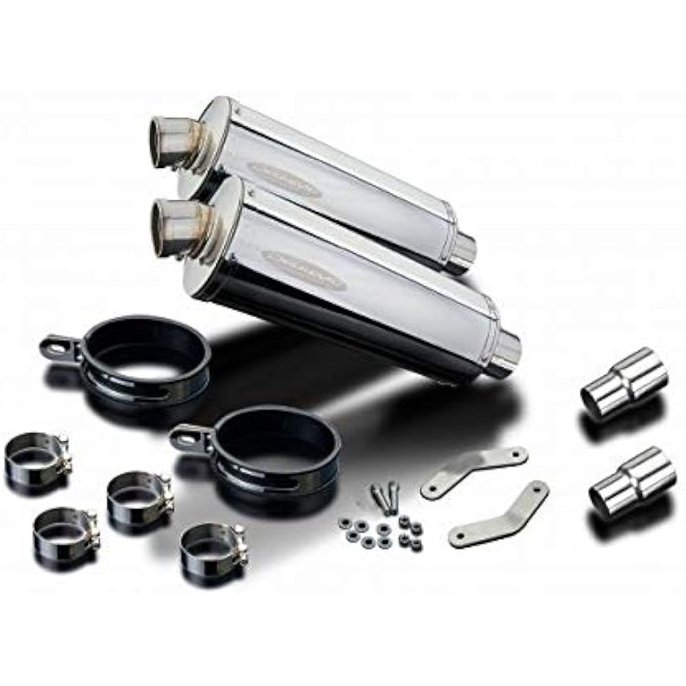 DELKEVIC Slip-on Stainless Steel Oval Muffler for TRIUMPH SPEED TRIPLE 1050 2011-2014 350mm KIT04CD