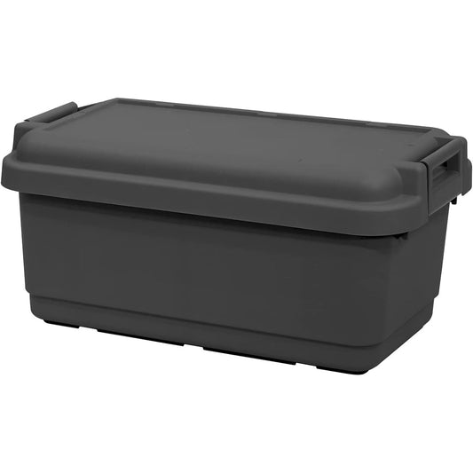 JEJ Astage Storage Box, Made in Japan, Simple Airtight Type, Gasket Included, Outdoor Camping Stool, Load Capacity 100kg, Stackable [Grand Pot 73L] Dark Gray, Width 84 x Depth 40 x Height 38cm