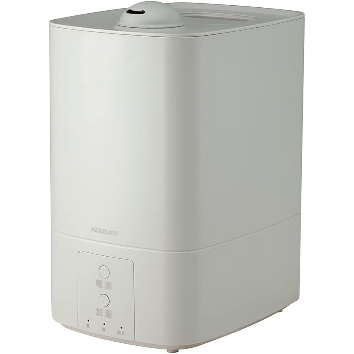 Koizumi Monochrome Humidifier, Large Capacity, Steam Type, Heating Type, 4.5L, Water Supply from Above, Easy to See Operation Buttons (Wooden - 5 tatami / Western Room - 8 tatami), Gray KSK-3021/H