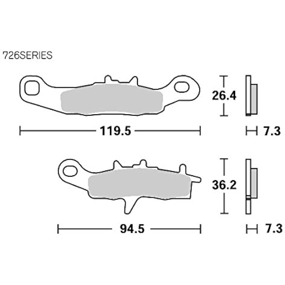 KITACO SBS Brake Pad 726SI Sinter Metal RM85 KX80 KX85 Super Sherper 777-0726070
