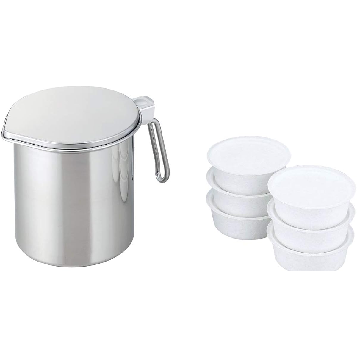 Shimomura Planning Oil Pot Stainless Steel Cartridge Type Oil Pot 0.6L (Includes 6 Activated Carbon) 41185
