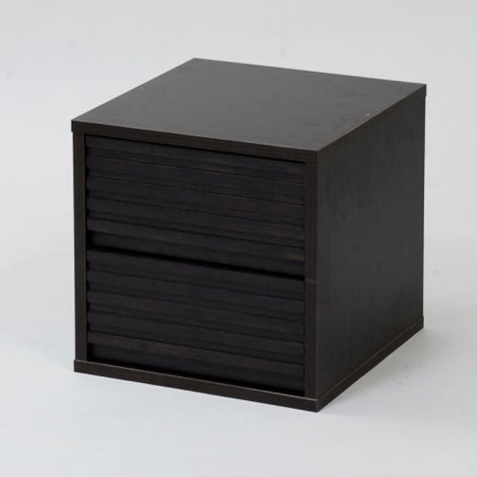 JK Plan New Japanese Style Cube BOX Series 2 Drawer Type Dark Brown yh-163