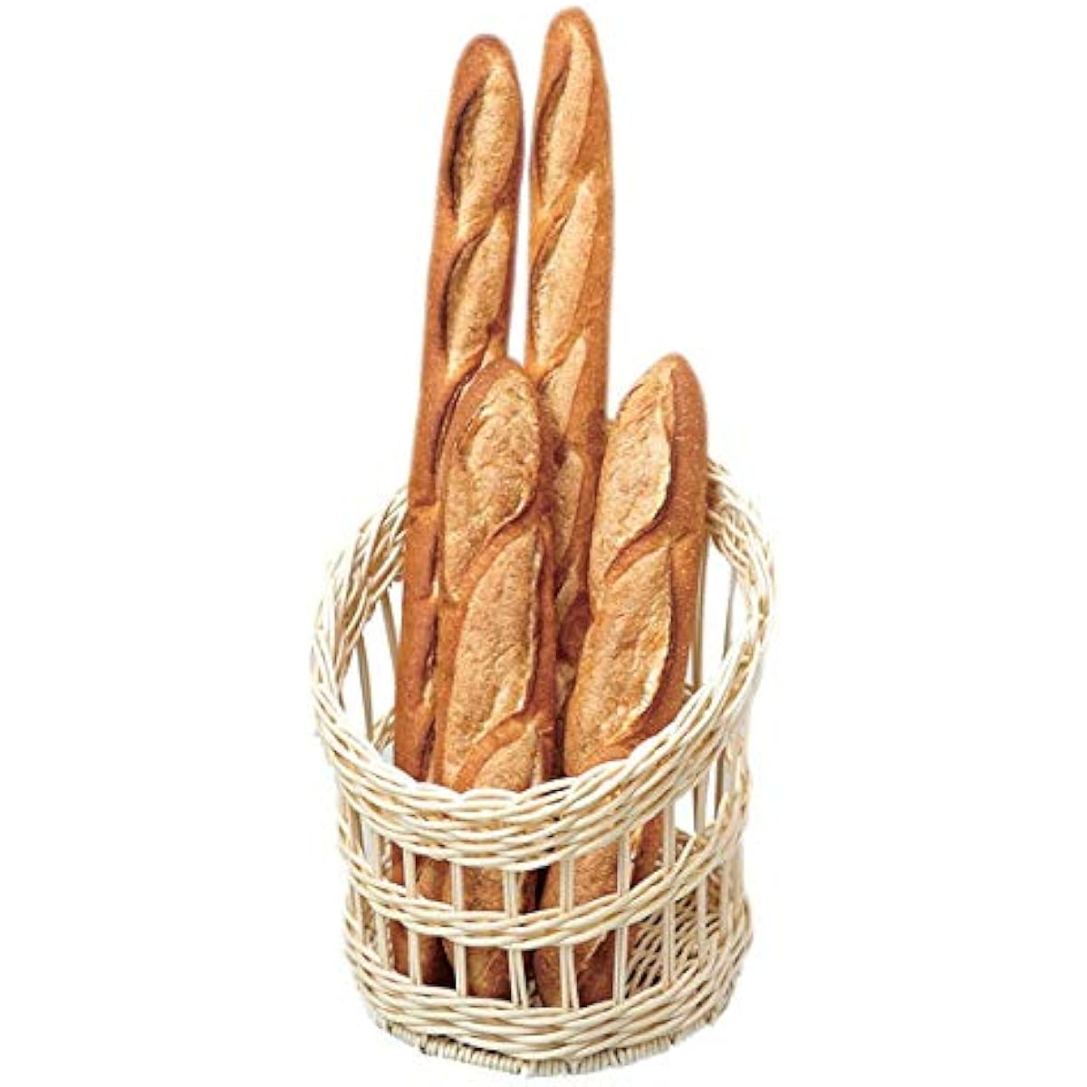 French bread stand, round basket, large display, for bread, dishwasher safe, resin, natural, approx. φ35 x 40 cm, 91-105A