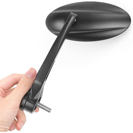 KiWAV Ultra Black Bar End Mirror M8 Screw Type Left and Right Set