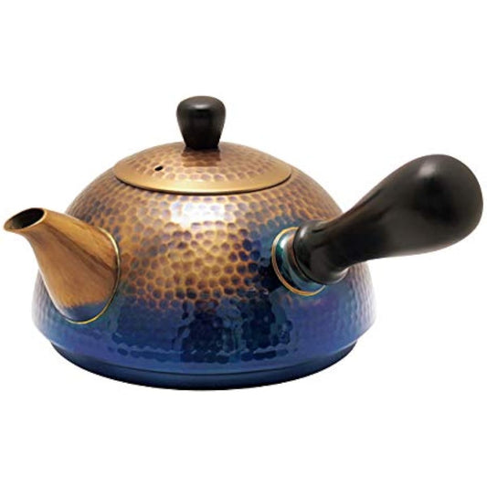 Shinkoukinzoku Teapot Copper/Gold Covered 780ml Ouki Copper Hammered Yokote Teapot Half Round Type KG-1663