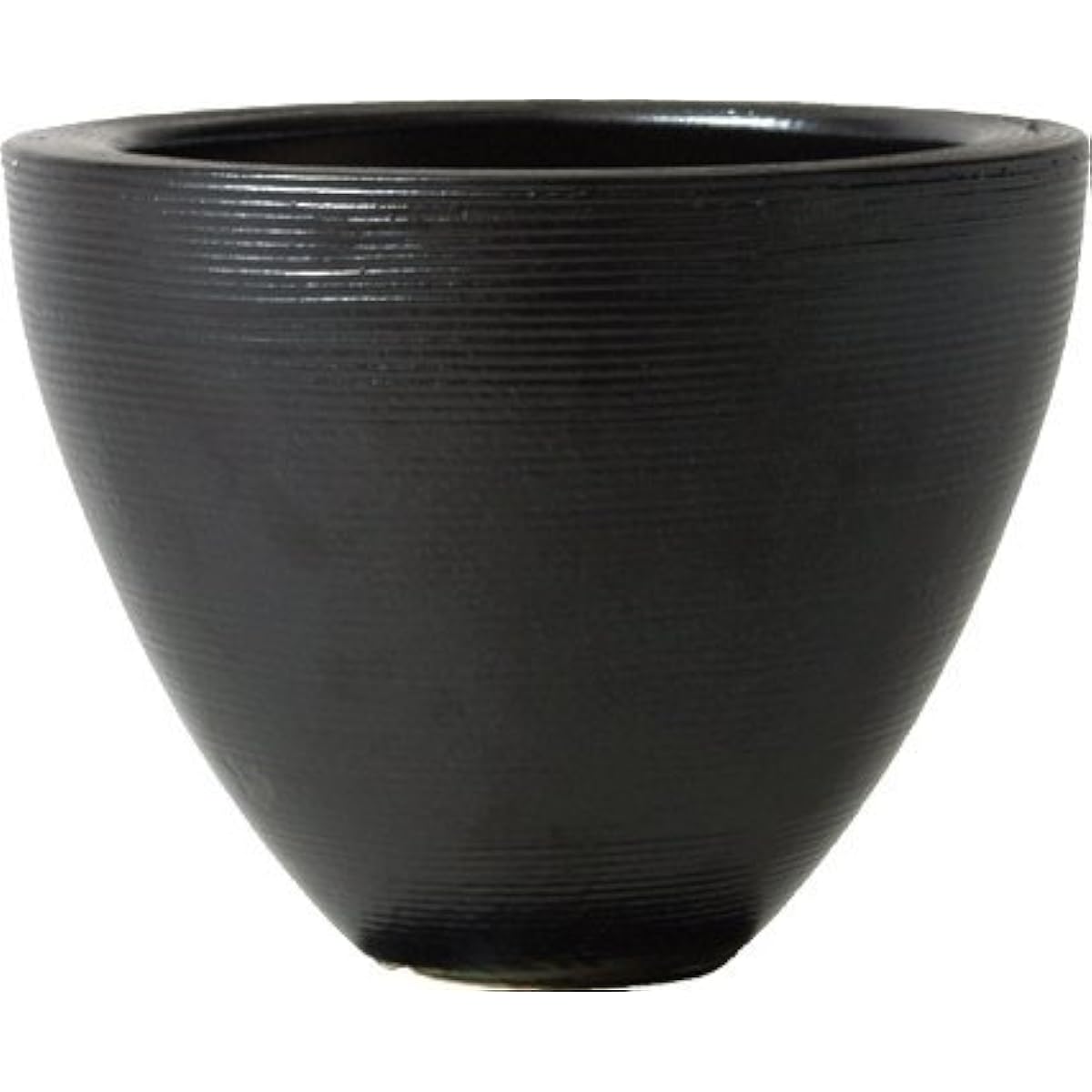 Plus Garden Flower Pot Cover Nest Middle Φ390mm No Bottom Hole Black Shigaraki Ware 401-02
