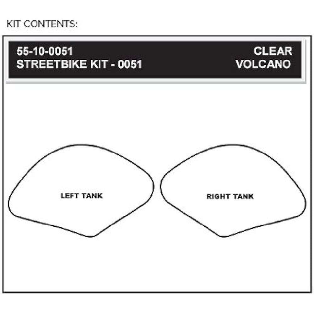 STOMPGRIP Traction Pad Tank Kit VOLCANO Clear SV1000(03-09) SV650(03-09) 55-4005