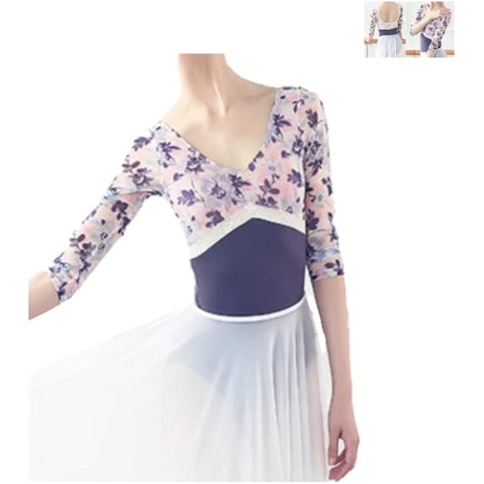 ProDance Small Flower Lace Long Sleeve Leotard Ballet Stylish PLL006M