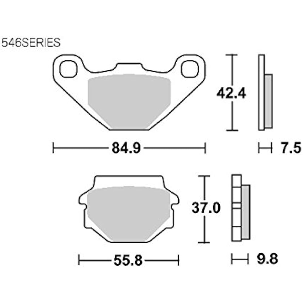 KITACO SBS Brake Pad 546HF Ceramic GS400 GSX400E Estrella GPZ400/F FX400R Eliminator 400SE/LX 777-0546000
