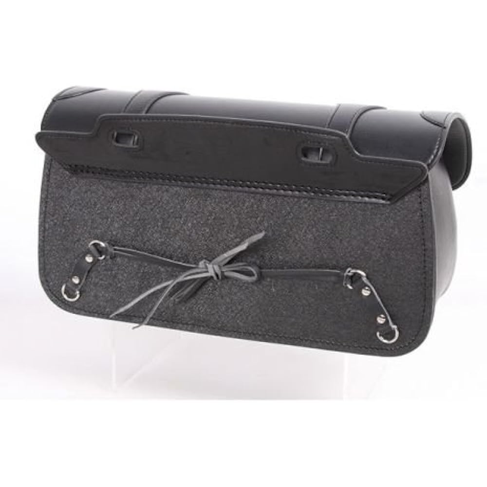 DEGNER DSB-8 Synthetic Leather Saddle Bag for Motorcycle (Black)