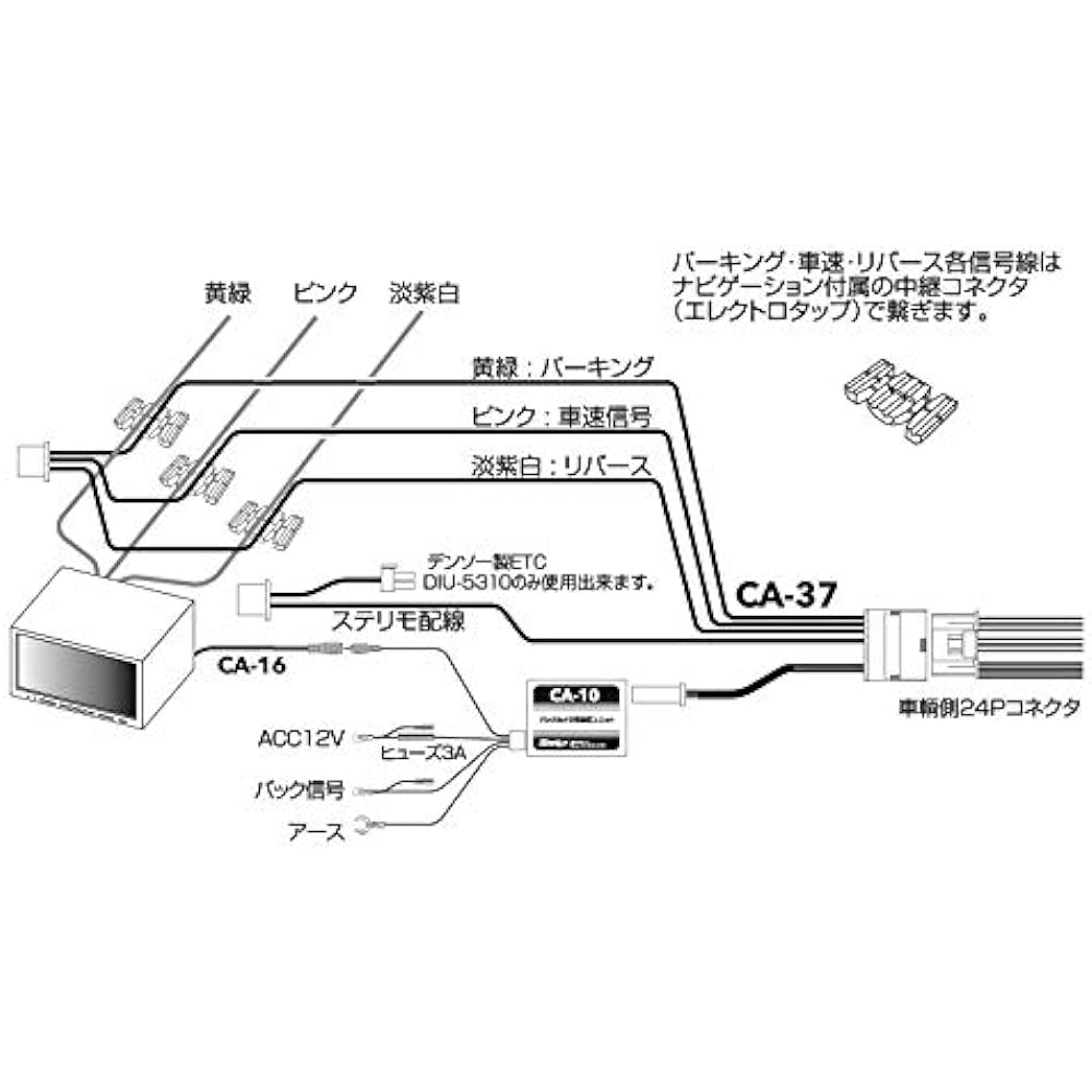 STREET Mr.PLUS New Tanto ⇔ Kenwood Navigation Rear Camera & Steering Remote Control Connection Harness CA-37