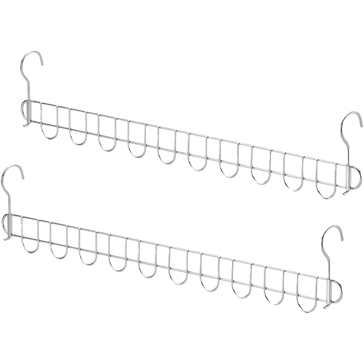 Shimomura Kikaku 10-row hanger, set of 2 [Made in Japan] Can be hung evenly spaced, Prevents skewing, Takes all together, Can be dried in the bathroom, Dry outside, Dry indoors, Stainless steel, Drying laundry Tsubame Sanjo 45036