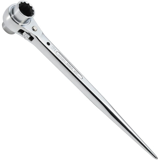 Top Industry (TOP) Ratchet Wrench Tough Gacha Shining 19x24mm KRMS-19x24 Fully Polished Specification Extra Thick Shino Reinforced Pin Tsubame Sanjo Made in Japan