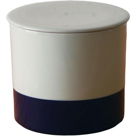 Kamoshika Dogu Store Storage Container, Miso Jar, Capacity 1600ml, Size φ16 x H14cm, Made in Japan, Ceramic Miso Jar, Miso Jar, Sealed (Misono Jar, Blue)