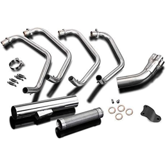 DELKEVIC Full Exhaust Stainless Steel Classic Type KAWASAKI Z1R KZ1000D 1977-1980 Down Pipe Muffler COM3286