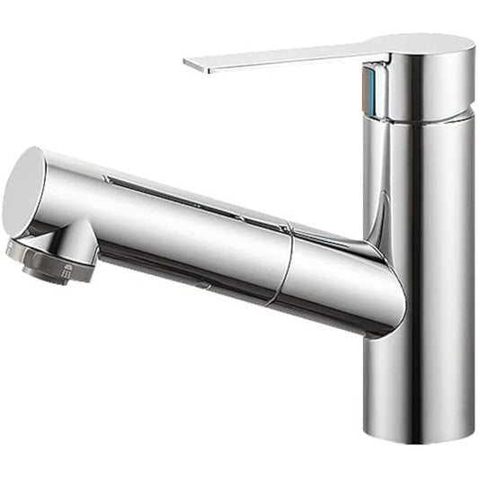 SANEI Single Spray Mixing Faucet for Washroom, Pull-Out Hose, Shower Switching, Made in Japan K37531JV-13
